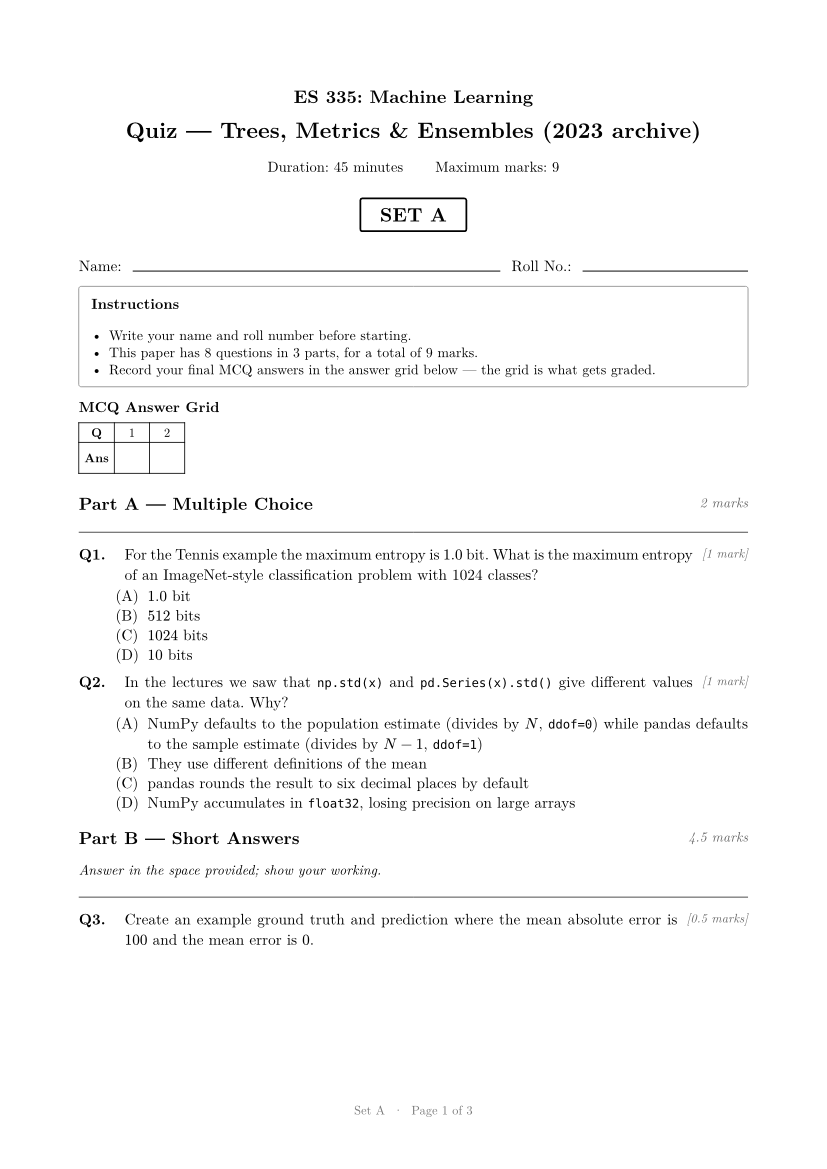 Set A, page 1