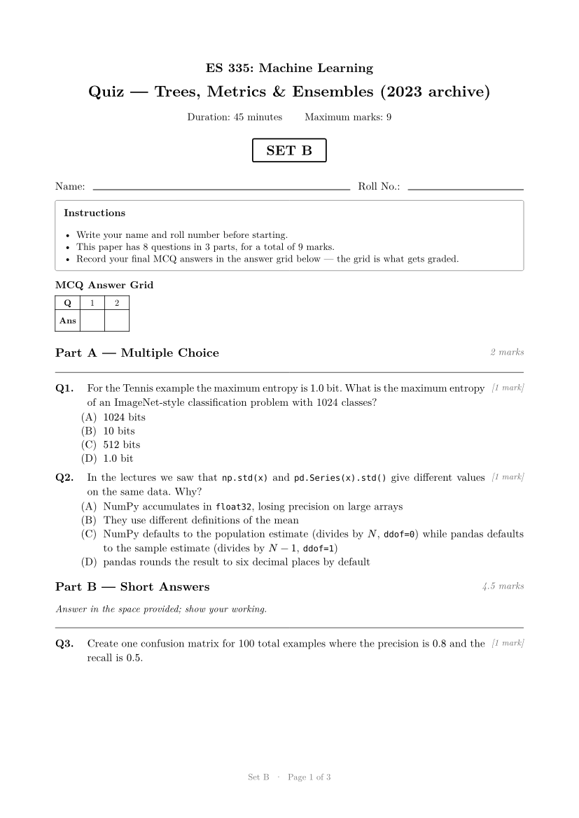 Set B, page 1