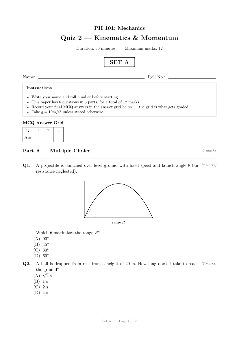Physics quiz