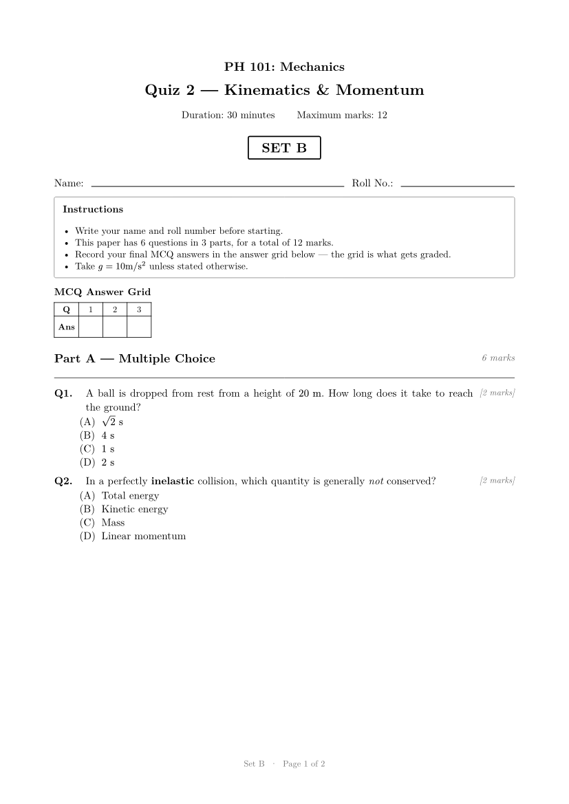 Set B, page 1